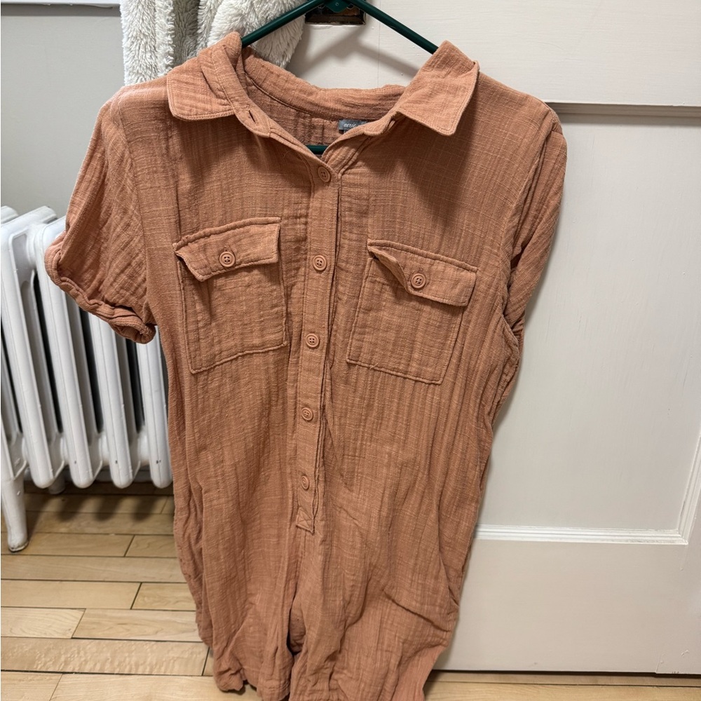 Aerie Gauze Button-Up Romper